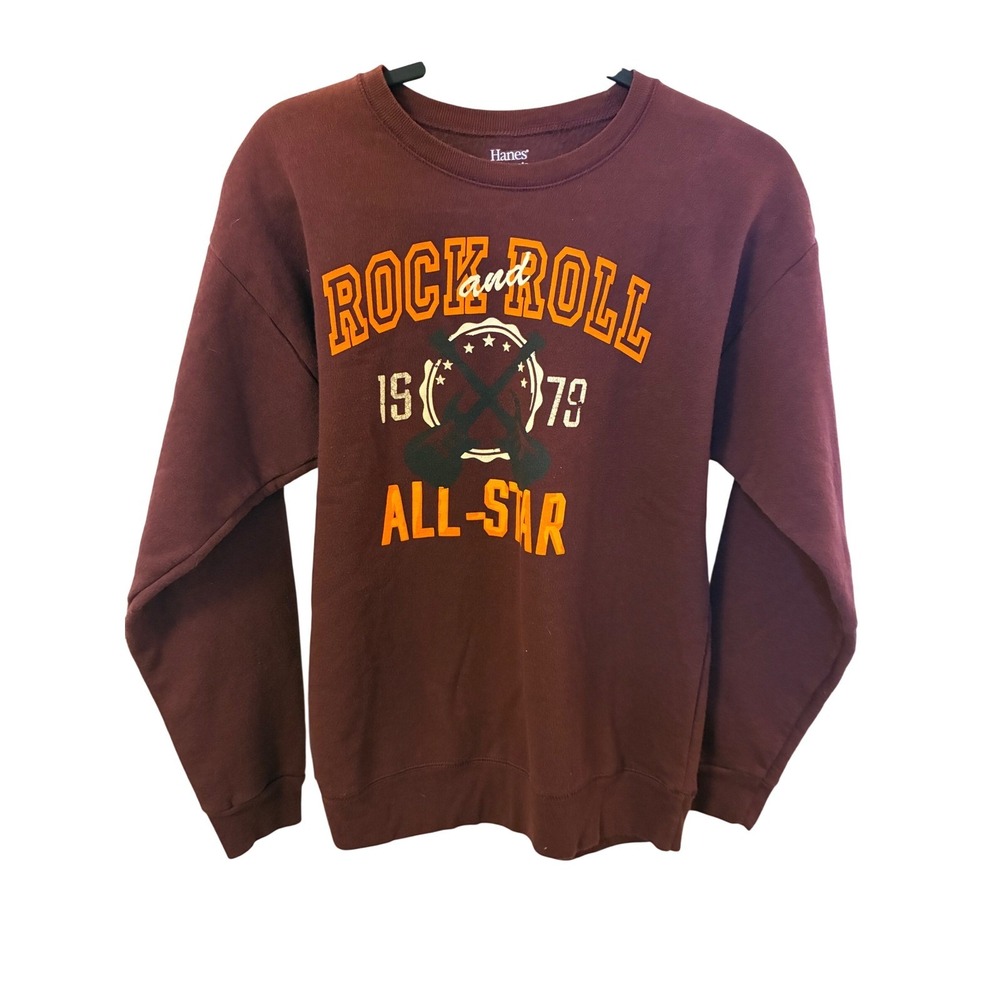 Hanes Rock and Roll 1979 All-Star Graphic Sweatshirt Burgundy XXL